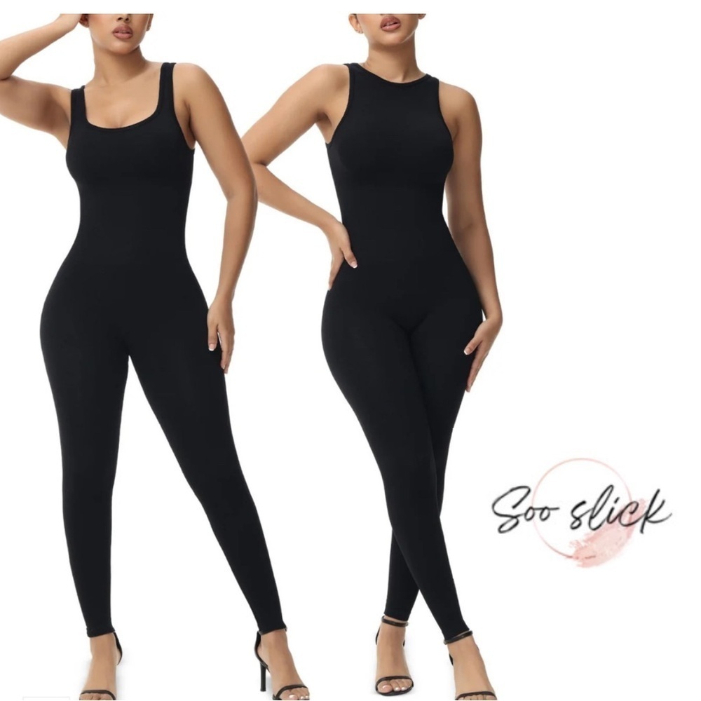 SooSlick Reversible Neckline Jumpsuit Large L NWOT Compression New BodyCon Brown